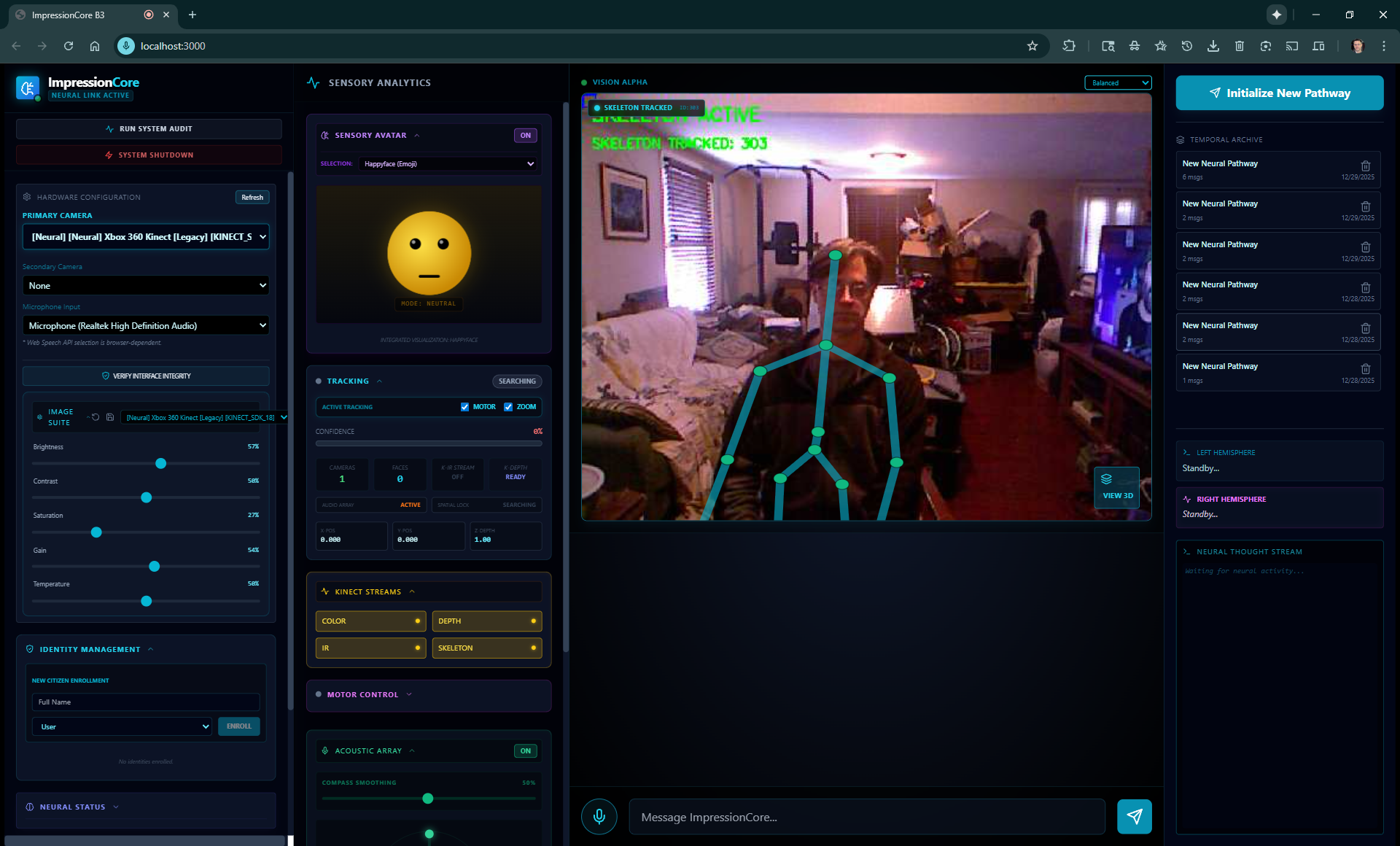Kinect Real-Time Skeletal Tracking